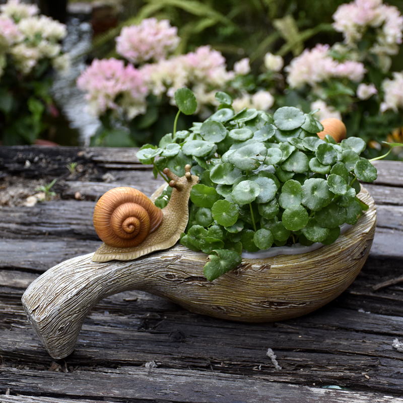 Hydroponic Flower Pots for Pennywort, Bowl Lotus, Pothos, and Narcissus Planting; Balcony and Garden Decoration; Imitation Stone Trough; Animal Garden Landscape