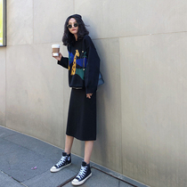 Autumn 2021 new female French retro Net red jumpsuit skirt sweater skirt two-piece set early autumn and winter