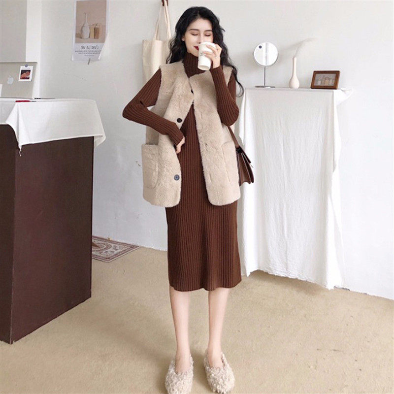 Early autumn women's clothing 2022 new knitted sweater dress Zixiaoxiangfeng net red two-piece suit autumn and winter trend
