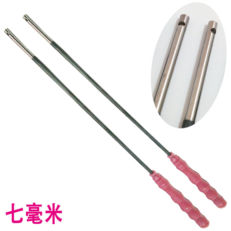 7 mm lengthened steel head carbon rod 45 49 cm solid empty bamboo rod Bull Rib Handle Straight Bore Steel Head Carbon Rod