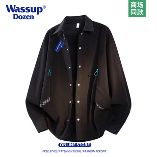 Wassup Dozen Retro 2026 New Spring Lapel Long-Sleeved Shirt Loose Casual Cardigan Shirt Jacket
