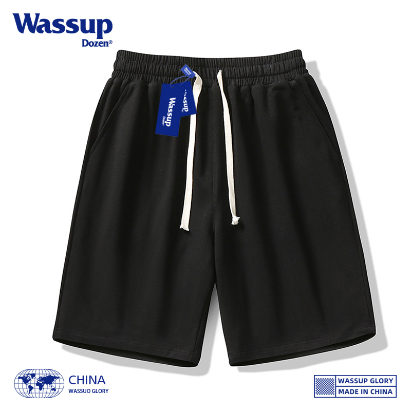 Wassup Dozen Summer Pure Cotton Shorts 2025 New Sports Loose Five-Point Pants Men's Summer Sweatpants