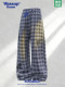 Wassup Dozen American-Style Men's Plaid Pants 2026 New Casual Pants Loose Straight Wide-Leg Long Pants High Street Style