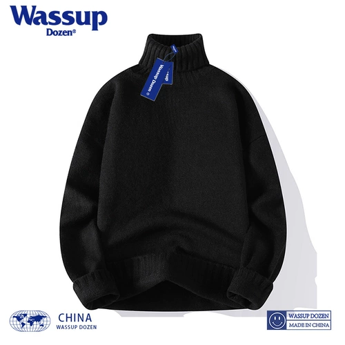 WASSUP DOZEN Демисезонный японский белый трикотажный зимний свитер подходит для мужчин и женщин для влюбленных