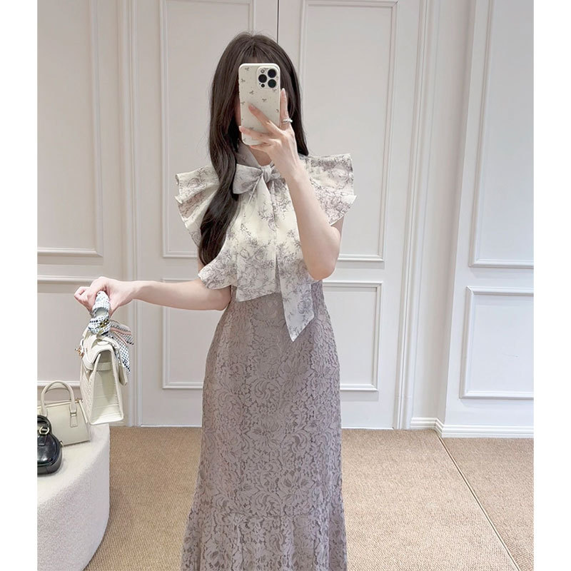 Domylilz Chestnut | Sakura Girl Clear Print Bow Tie Ruffle Sleeve Blouse Top Domylilz Chestnut | Sakura Girl Clear Print Bow Tie Ruffle Sleeve Blouse Top