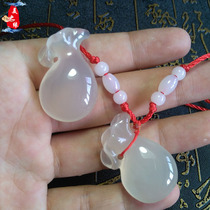 Natural Brazilian ice white blessing bag pendant money bag pendant Fushou Ruyi pendant Zhaofu transfer Jade hanger