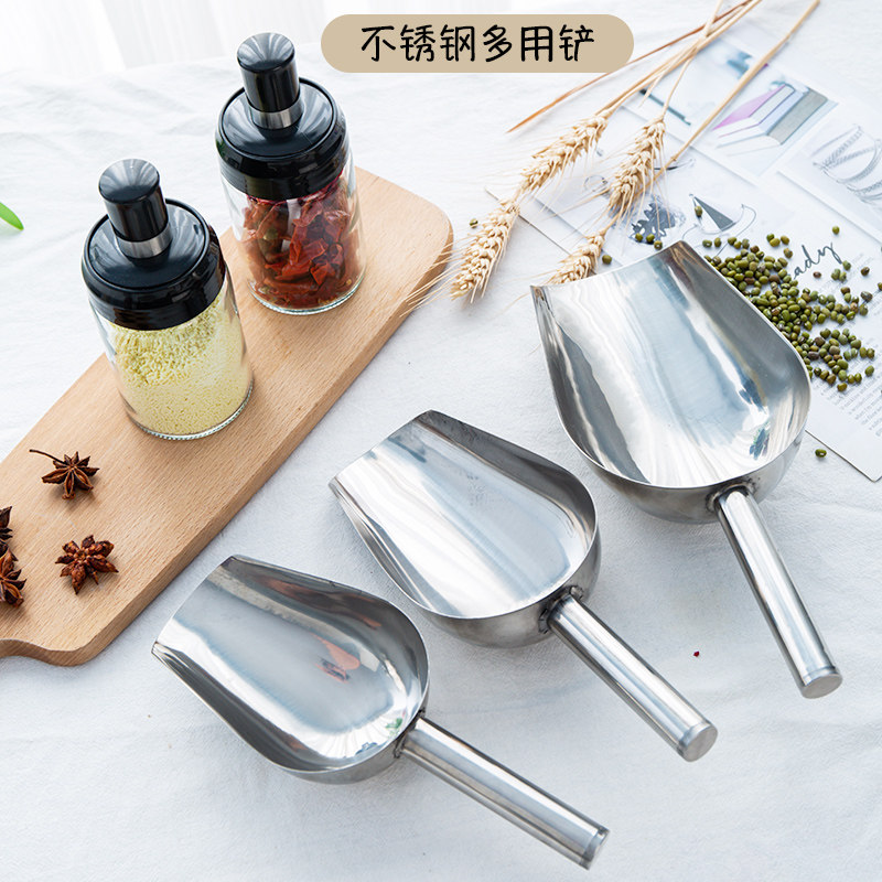 Non-magnetic thickened stainless steel ice shovel rice shovel sugar shovel tea shovel surface shovel grain shovel dried fruit shovel popcorn shovel