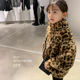 Girls' foreign style leopard coat in rabbit fur 2021 winter new Korean version children's thick jacket baby coat tide