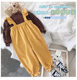 Girls fashion suit 2022 spring and autumn new Korean version baby puff sleeve bottoming shirt corduroy overalls trendy