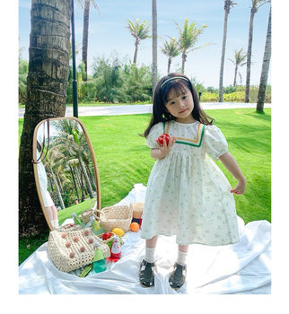 Children's clothing 2022 summer clothing new Korean version of the girl's dress children's baby floral princess skirt girl foreign style skirt