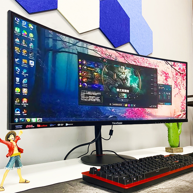 ViewSonic 21:9 with fish screen 200hz surface 2K widescreen RGB lighting 30-inch gaming monitor VX3015 curved screen desktop LCD 144hz game 27 computer 32 display