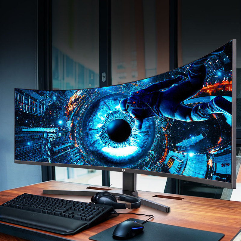 Titan Legion 34inch 4K Monitor with Fish Screen Curved Display Desktop C34A1R+ Computer 2K Gaming Split Screen