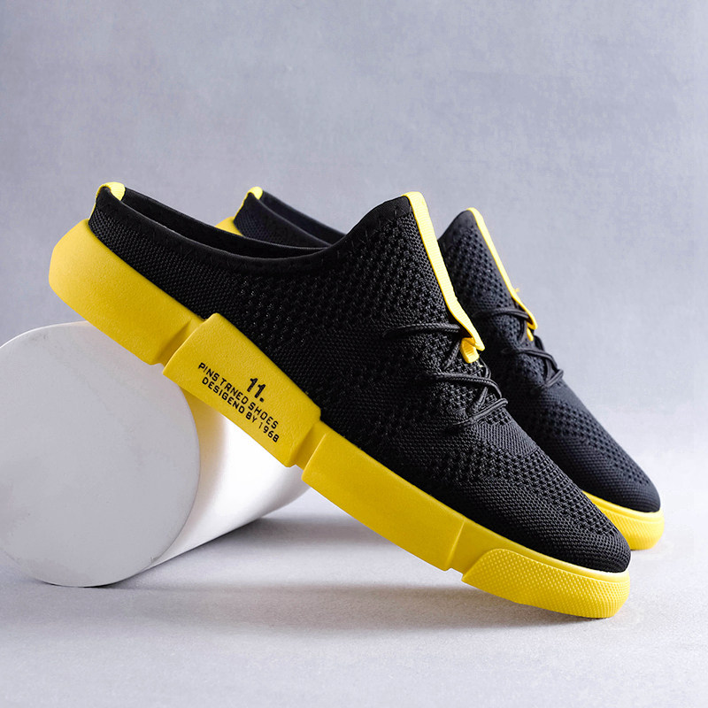 Sloth shoes Men's personality outdoor cool Drag No heel One foot pedal Korean version Trend Summer outwear for men's half slippers