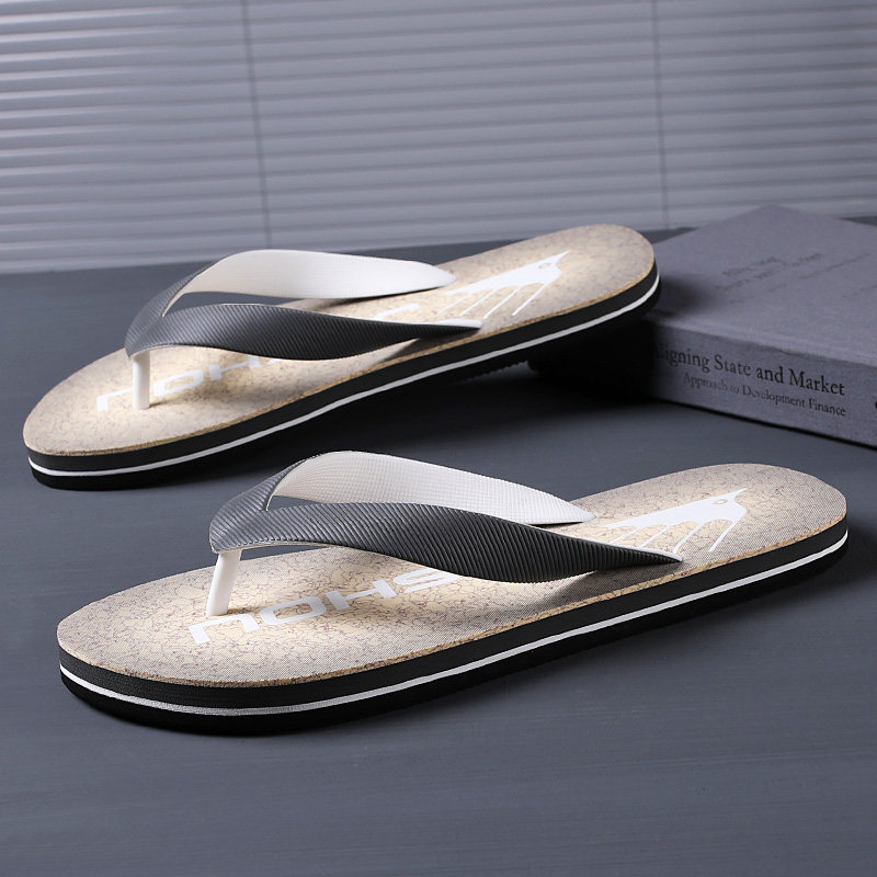 Herringbone drag male summer 2020 new Korean version Chaochew trendy outside wearing outdoor non-slip angle sandals Slippers Personality Beach Shoes