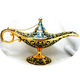 Z2 ລາຄາພິເສດ Tin Metal Aladdin Magic Lamp Huge Gold Navy Blue Perspective Gift Box Fragrance Wishing Lamp Thick