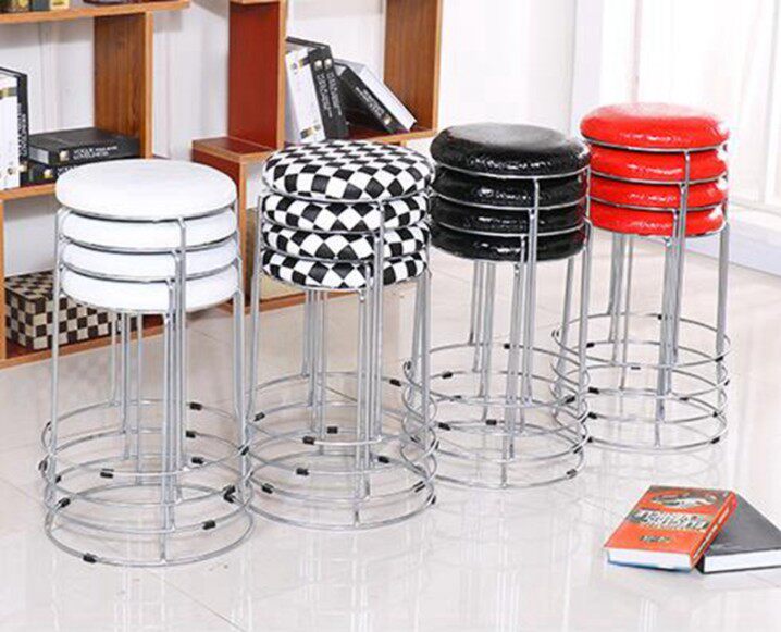 Home Plus Rough Modern Easy Sponge Stool Small Garden Stool Plastic Stool Steel Pipe Dining Table And Chairs Bench Bench