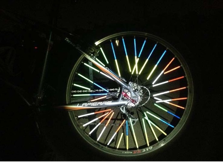 Mountain bike bicycle hot wheel reflective card strip car spokes reflective strip mountain bike steel ring reflective strip equipment