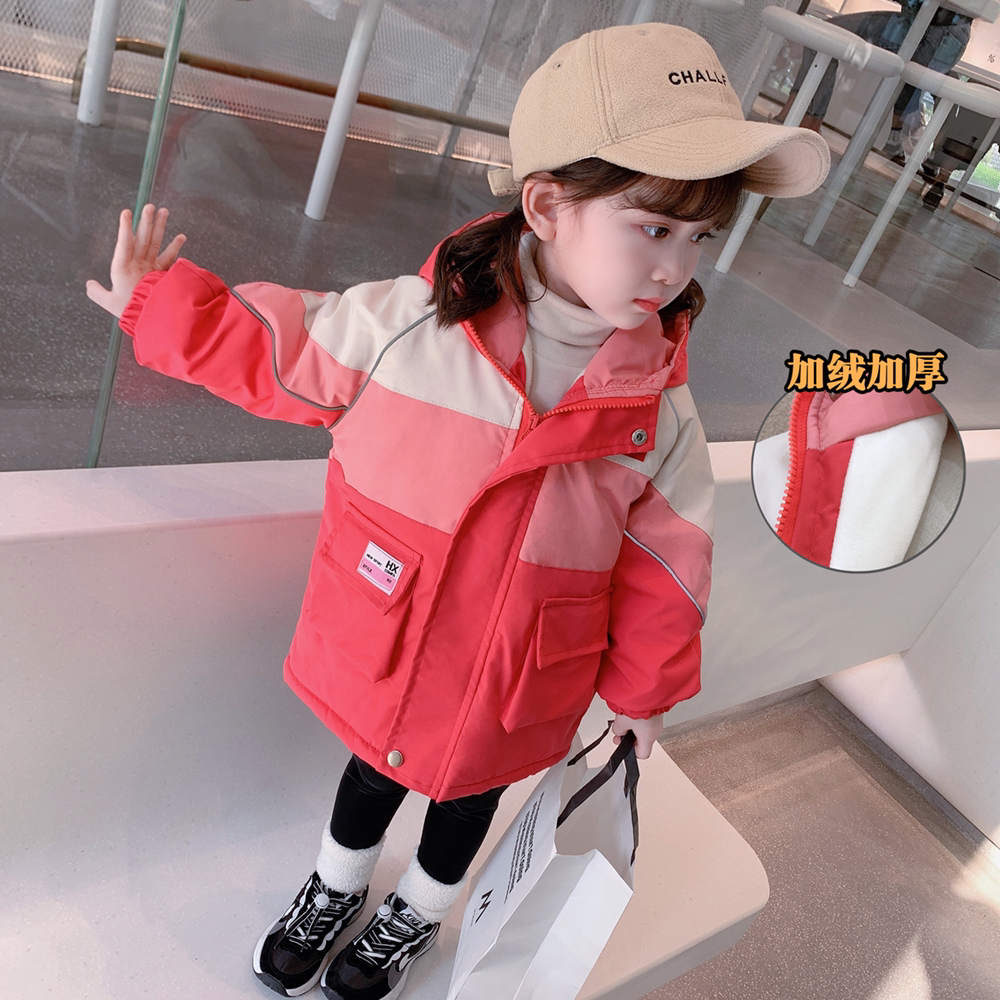 Girls thicken coat 2022 Fall and Winter dress new girl plus charger coat spring and autumn children's clothes tide