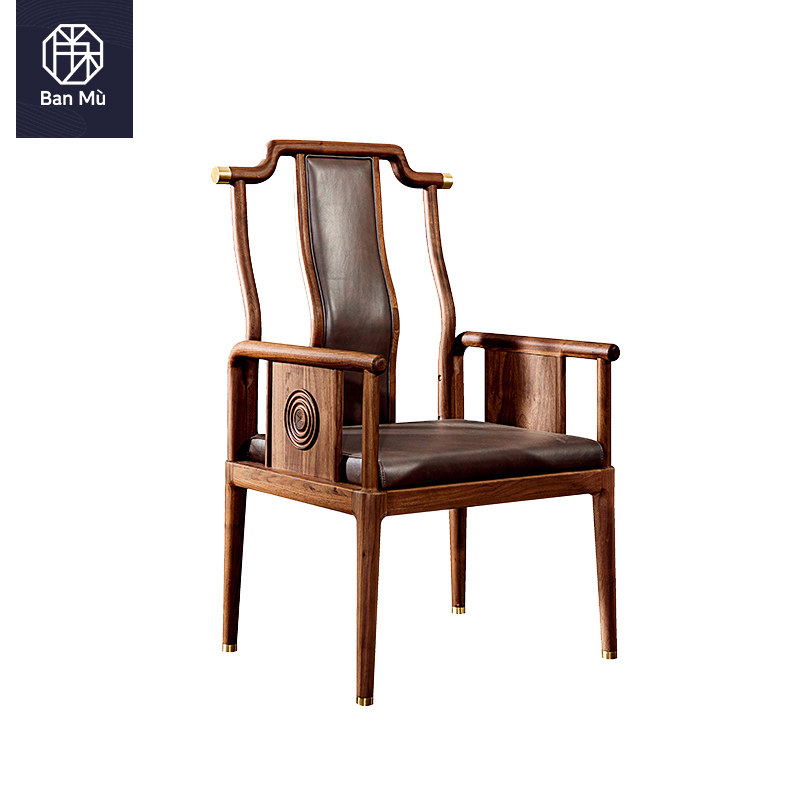 New Chinese office chair desk and chair simple modern large chair solid wooden chair chair armchair