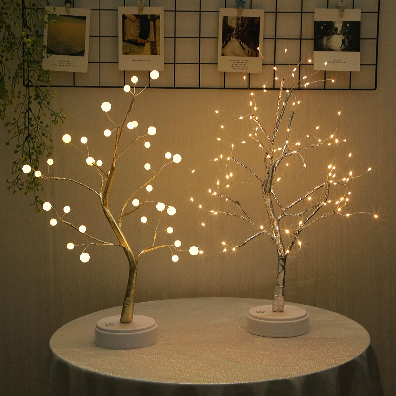 LED color light glow small tree lamp romantic room net red Christmas lighting homestay fire tree honeysuckle decoration flashing light string