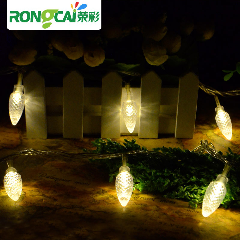 LED small lights flashing light string old pine fruit light string outdoor network Red Star Light creative romantic room decoration light