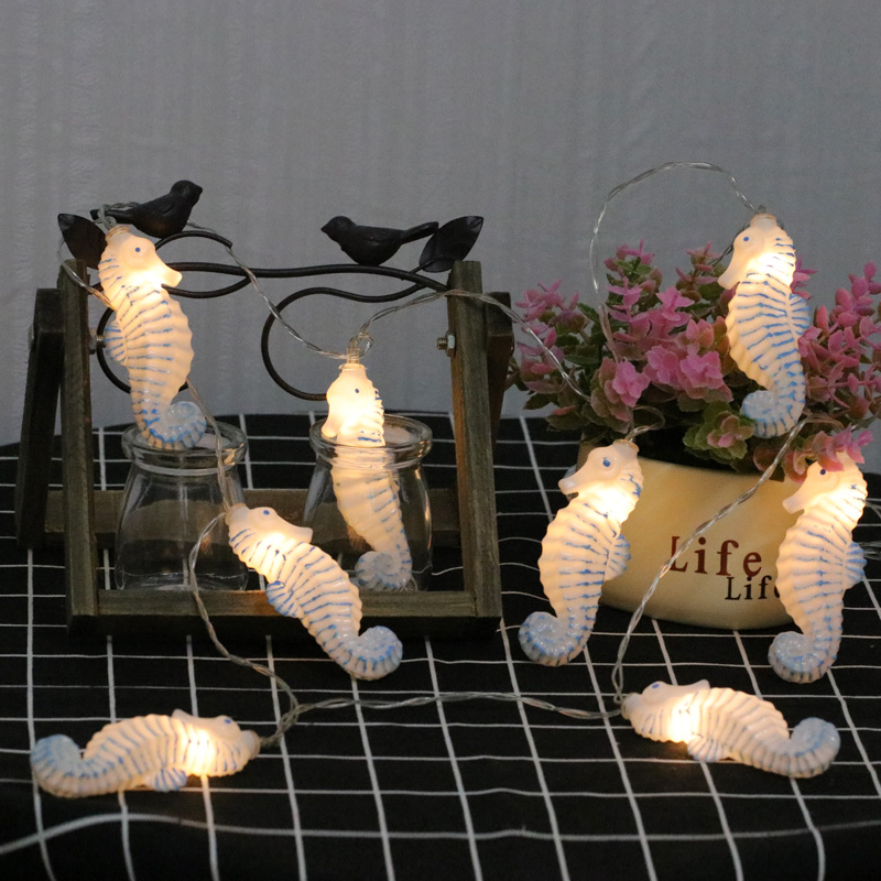 LED lantern flashing light string DIY seahorse light string net red ins lighting decoration room bedroom layout star lights