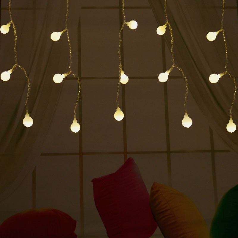 LED Festoon Shiny Lamp String Lingo Ball Waterfall Light String Room Decoration Bedroom Ambience Arrangement Stars Curtain light