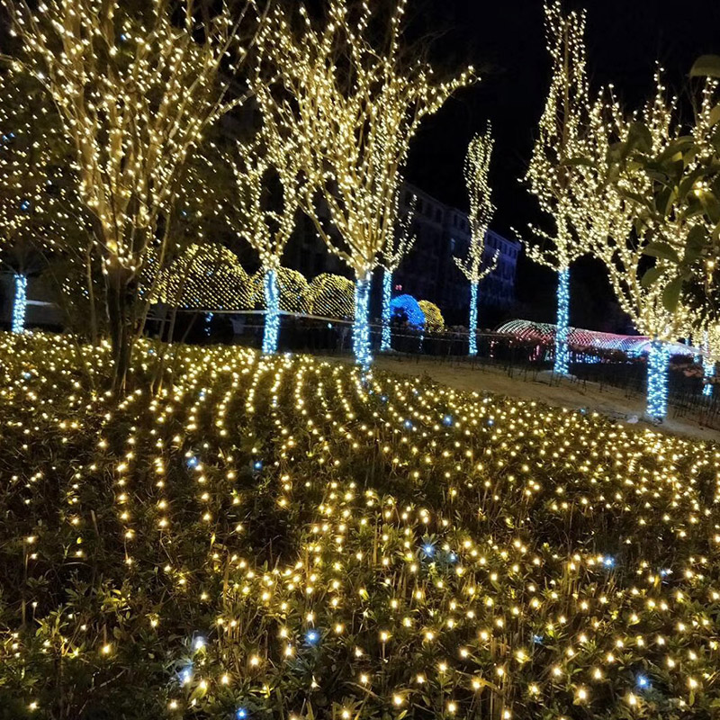 LED color light flashing light string light net light net light fish net light fish net dinner arrangement decorated with stars outdoor lights