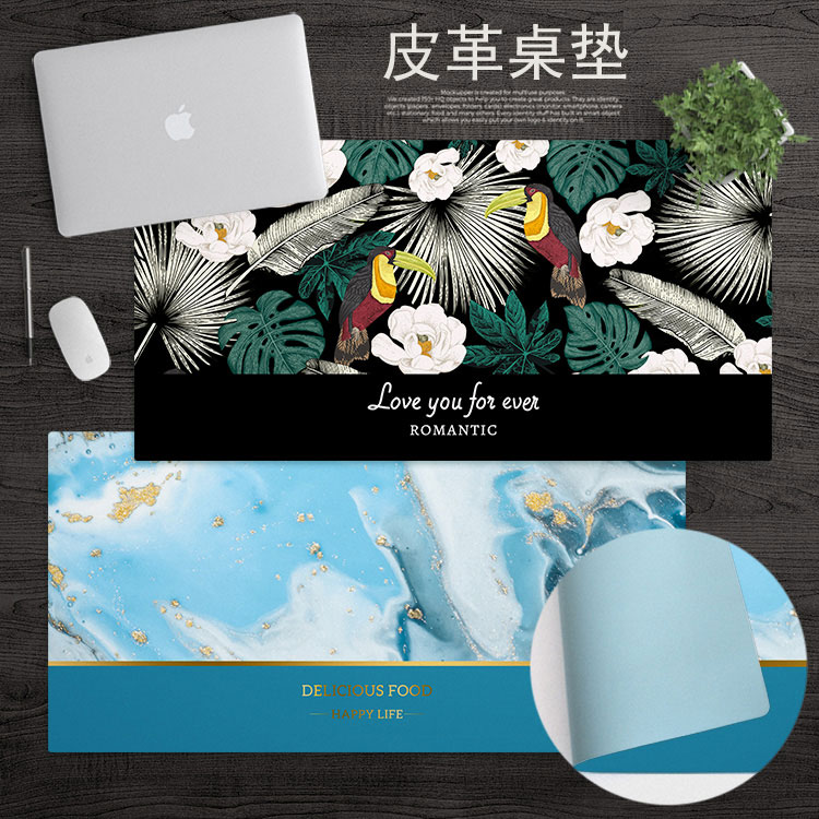 Broken flower PU leather table cushion waterproof and greaseproof ultra-large number of mouse pads writing office desk cushions American