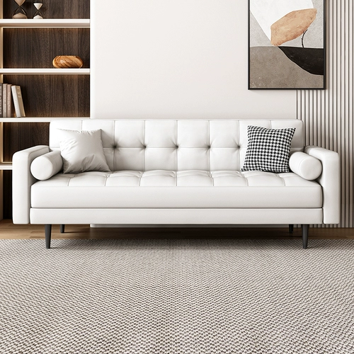 Итальянский диван ряд современный легкий роскошный кожа маленькая квартира гостиная гостиная одиночная комбинация трех человек