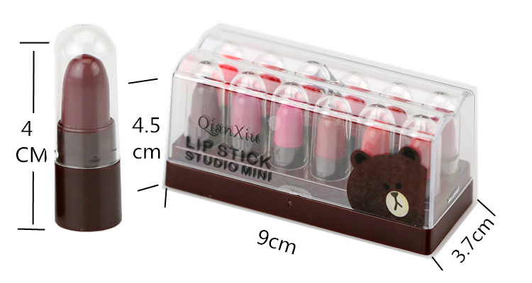 Mini 12 son môi kéo dài giữ ẩm mẫu son môi thiết lập chính hãng gấu nâu Sally gà có thể được thỏ bảng màu 3ce velvet lip tint