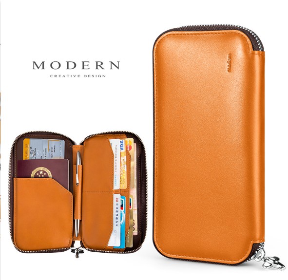 Modern Passport Pack Multi - functional Wallet Travel Access ID Bag Airline Ticket Buffalo Handbag