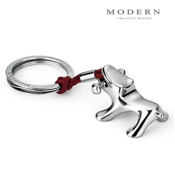 German MODERN stainless steel puppy keychain creative car keycosphere pure hand mirror polishing * craftsmanship