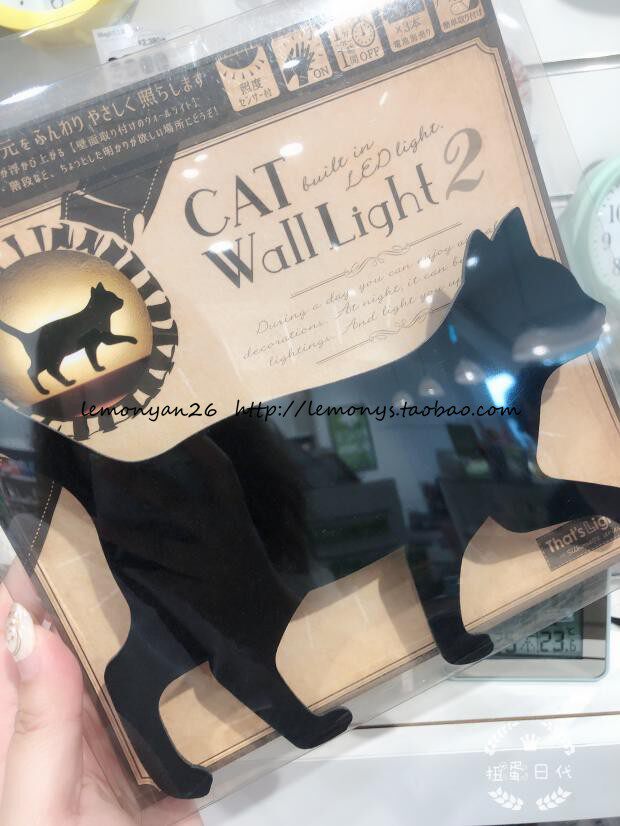 日本带回cat Wall Light创意猫咪led墙面小夜灯声控感应led床头灯
