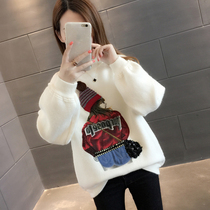 Lazy wind sweater womens autumn clothes 2021 new autumn loose explosive base shirt women Autumn Winter tide wear