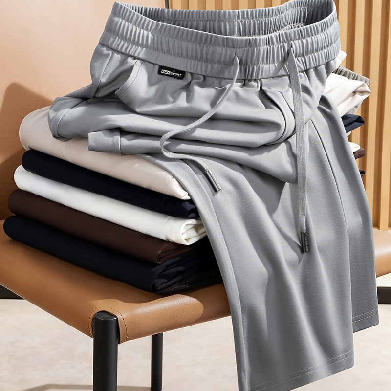 Modal Men's Casual Pants, Breathable and Skin-Friendly Sports Pants, High-Elasticity, High-End Drape, Elastic Waist, Summer Long Pants