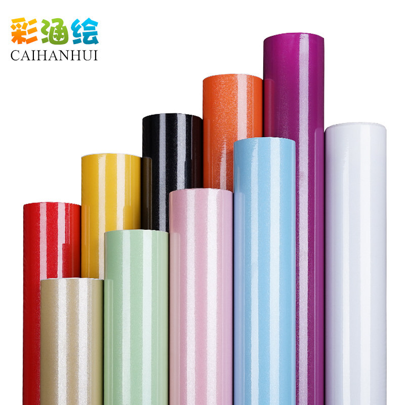 Thickened Baking Varnish Pearlescent Furniture Refurbishment Overall Cupboard Cabinet Wardrobe Stickers Pvc Self-Adhesive Wallpaper Wallpaper Waterproofing