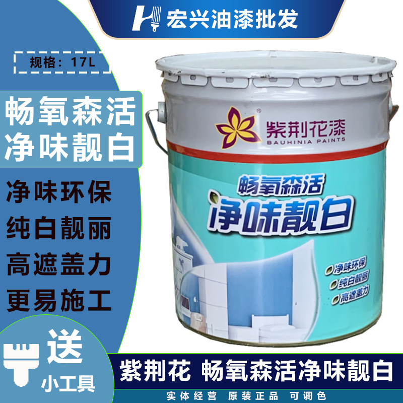 Bauhinia Flower Oxygen Fresh White Environmentally friendly wall latex paint ultra-white high cover matte indoor bucket