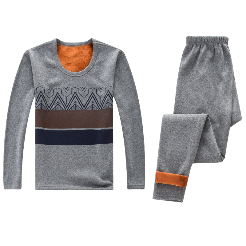 青年男士保暖内衣套加绒加厚中高领青少年男大