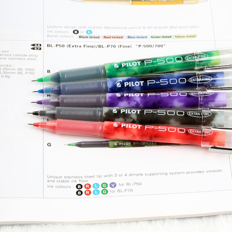 Genuine PILOT Japanese Thyme Pen BL-P50 BL-P50 P500 P700 P700 Sex Pen Cute Creative Smooth Needle Tubing Color in Colored Middle Pen Exam Water-based Pen Straight Liquid Type