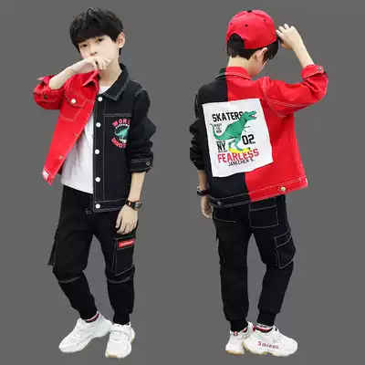 Boy sports suit three-piece set of ten 8 big children spring clothes 12 primary school students 13 boys clothes handsome 10-15 years old