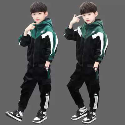 Boys autumn and winter suit 9 x 11 boys winter 10-12 years jin si rong 13 zhong da tong Yangpai thickened-music of the tide