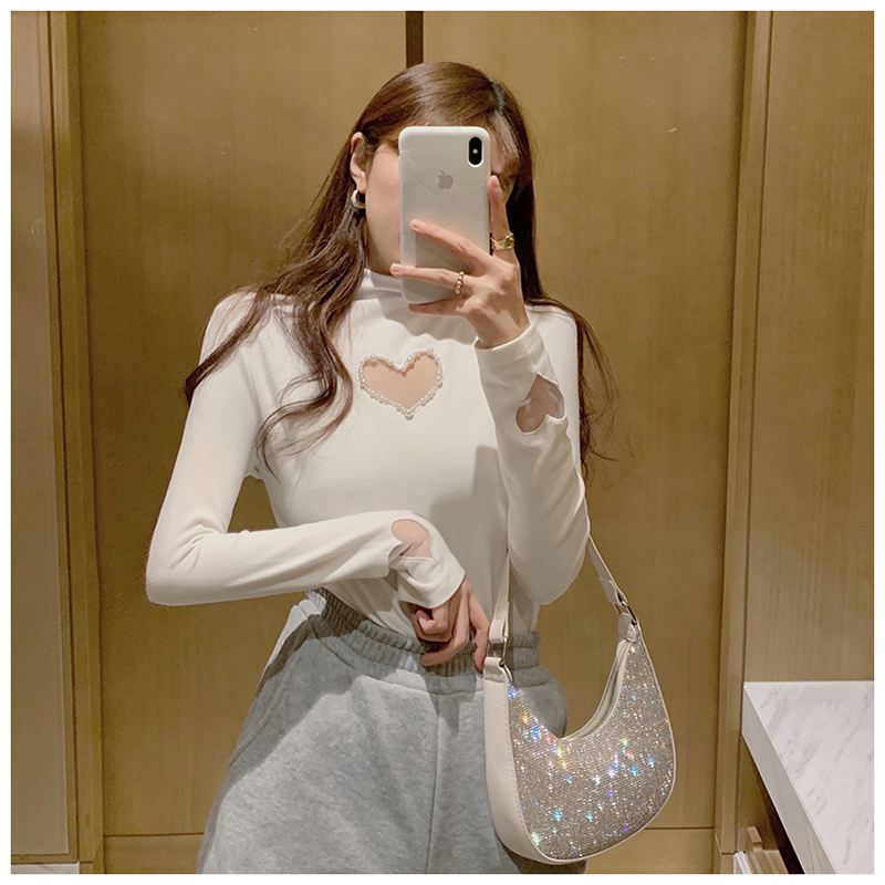 White turtleneck bottoming shirt women's 2022 new spring and autumn style