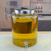 Oil tank Kitchen household glass oil bottle Large capacity oil pot with lid Large peanut oil storage tank Edible oil bucket
