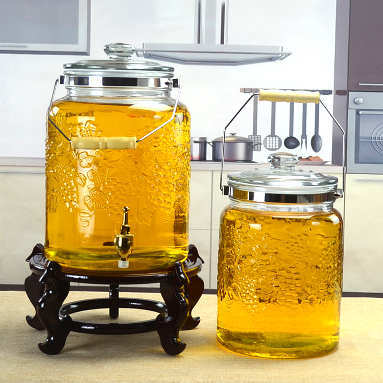 Oil bottle household kitchen oil tank large capacity glass oil pot oil storage tank large oil bottle edible oil barrel