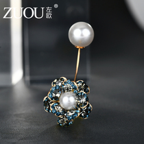 Anti-slip brooch Wild simple suit neckline corsage Exquisite imitation pearl flower word shawl shirt accessories