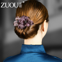 One-word clip large horizontal clip mother elegant temperament big hairclip flower clip headgear back head hair spring clip