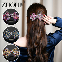 Bow full diamond hairpin Adult headdress Korean rhinestone large hair card Korean version horizontal clip Ponytail chuck Hair top clip