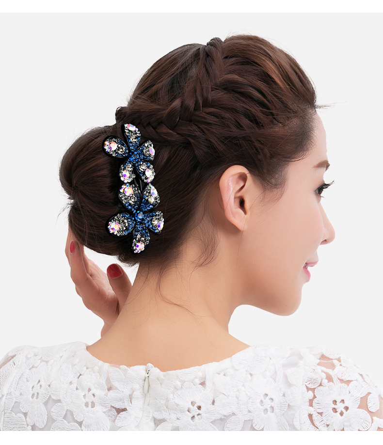 Tấm lược chải tóc chải đầu chải khí thanh lịch hoa kim cương bóng đầu phụ kiện tóc phụ kiện tóc bảy răng lược chải đầu - Phụ kiện tóc trâm cài cổ trang