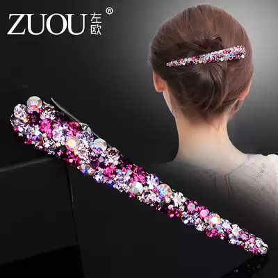 Hair accessories hairpin Korean rhinestone horn clip headdress adult dish hair duckbill clip Korean version of simple wild word clip